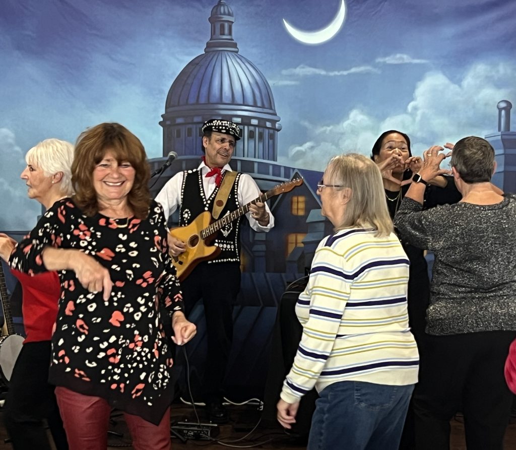 Audience dancing at the show